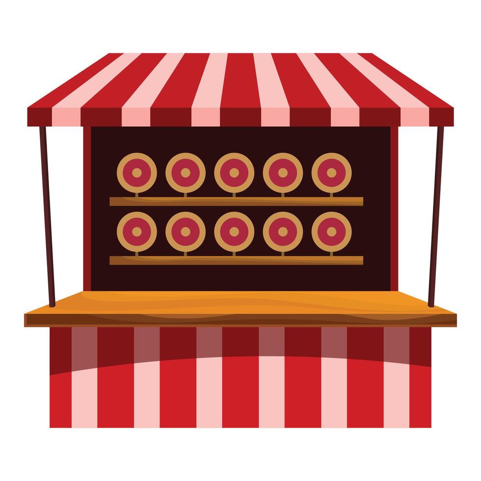 Shooting gallery stand with targets at amusement park or funfair vector