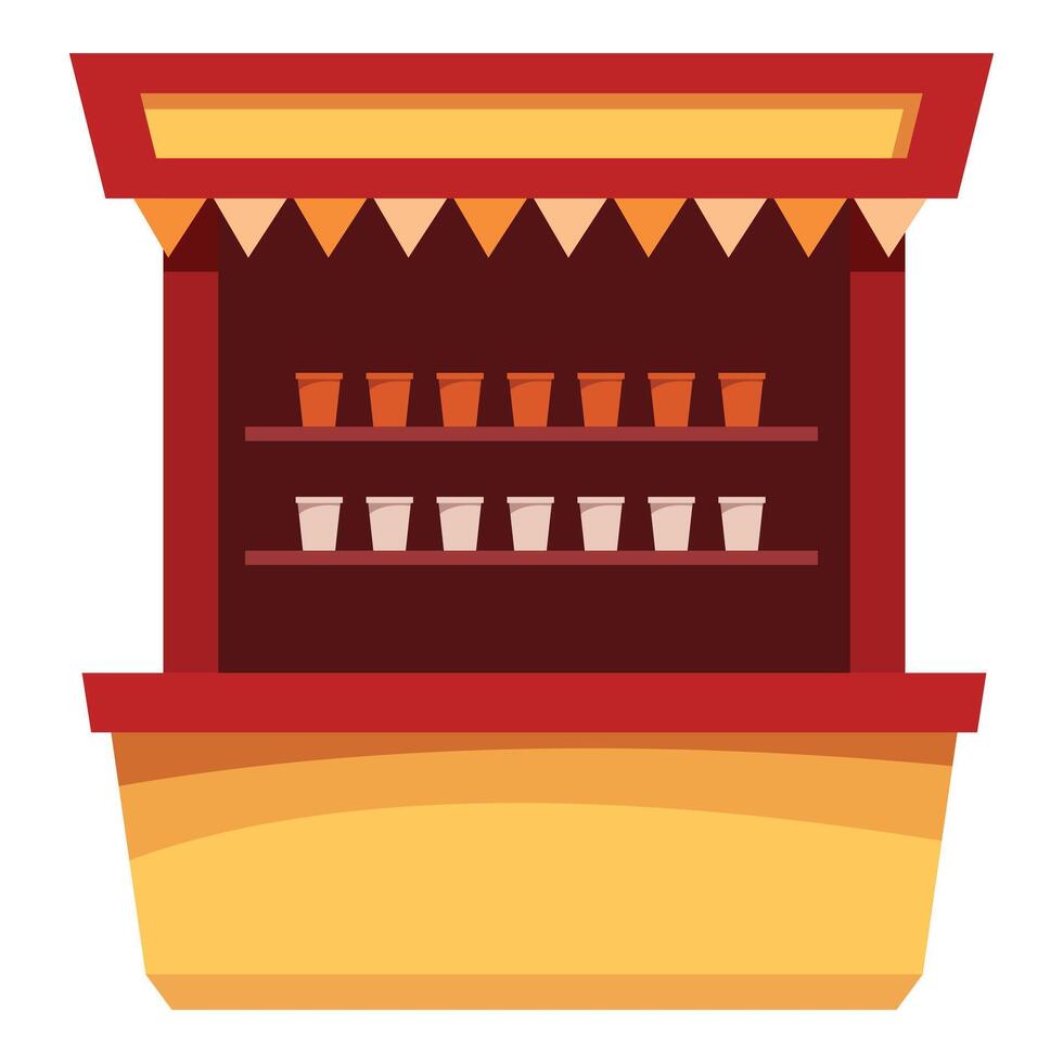 Street food booth selling drinks at a festival or carnival vector