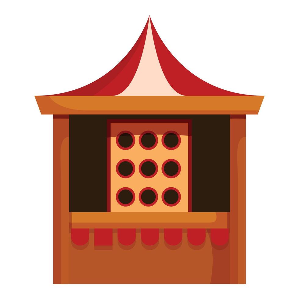 Shooting gallery booth waiting for players at amusement park or funfair vector