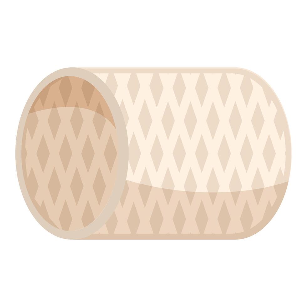 Rolled wafer cookie showing diamond pattern vector