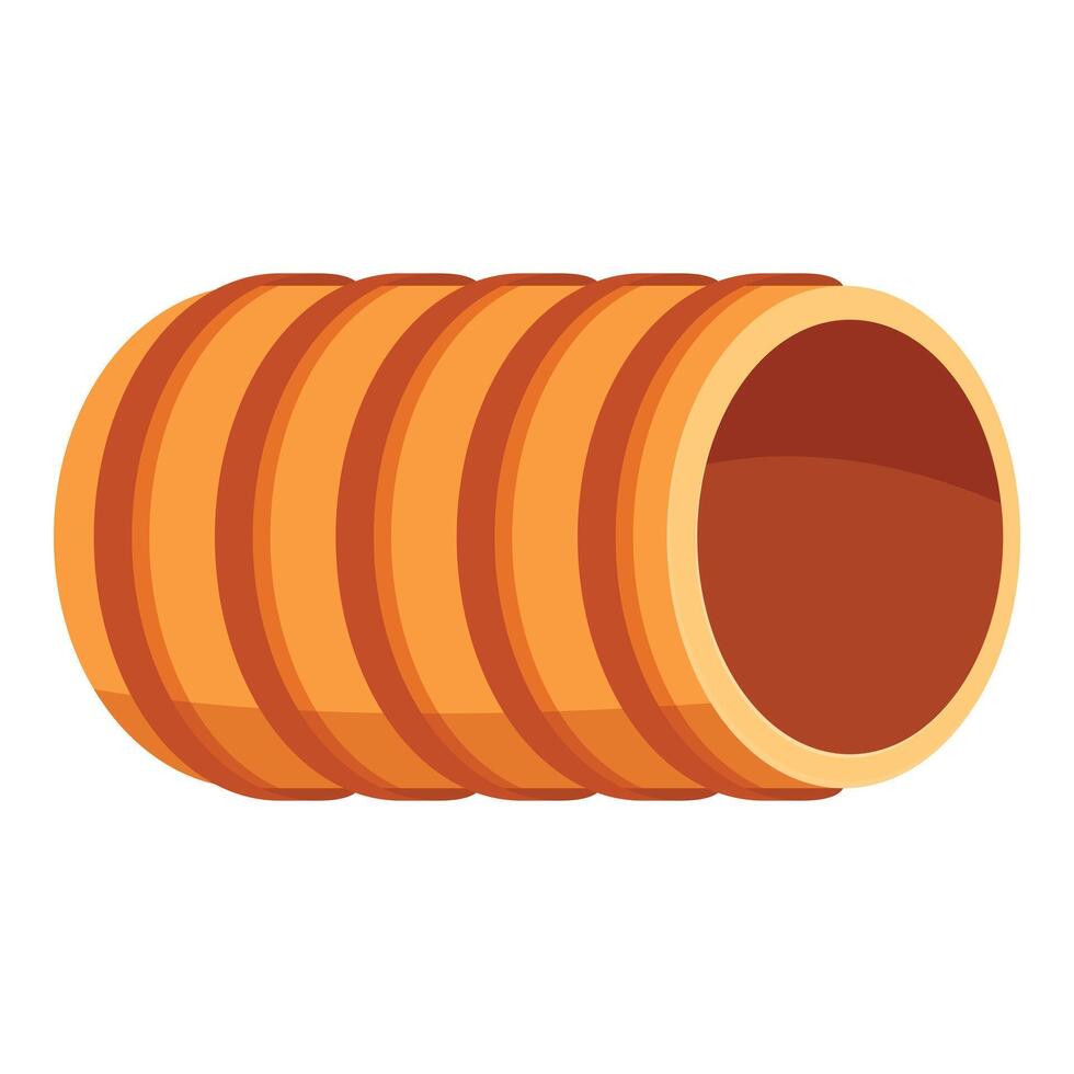 Traditional hungarian kurtos kalacs chimney cake baking on a spit over open fire vector