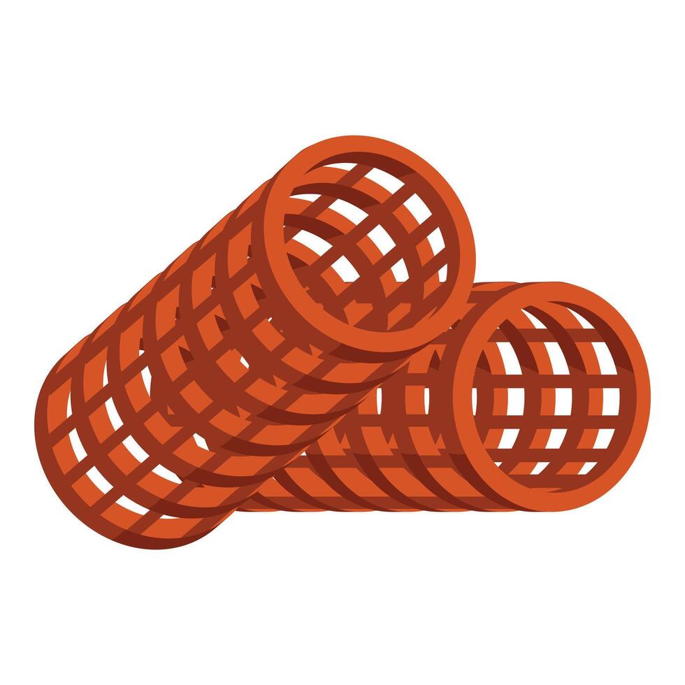 Two orange hair curlers creating volume and style vector