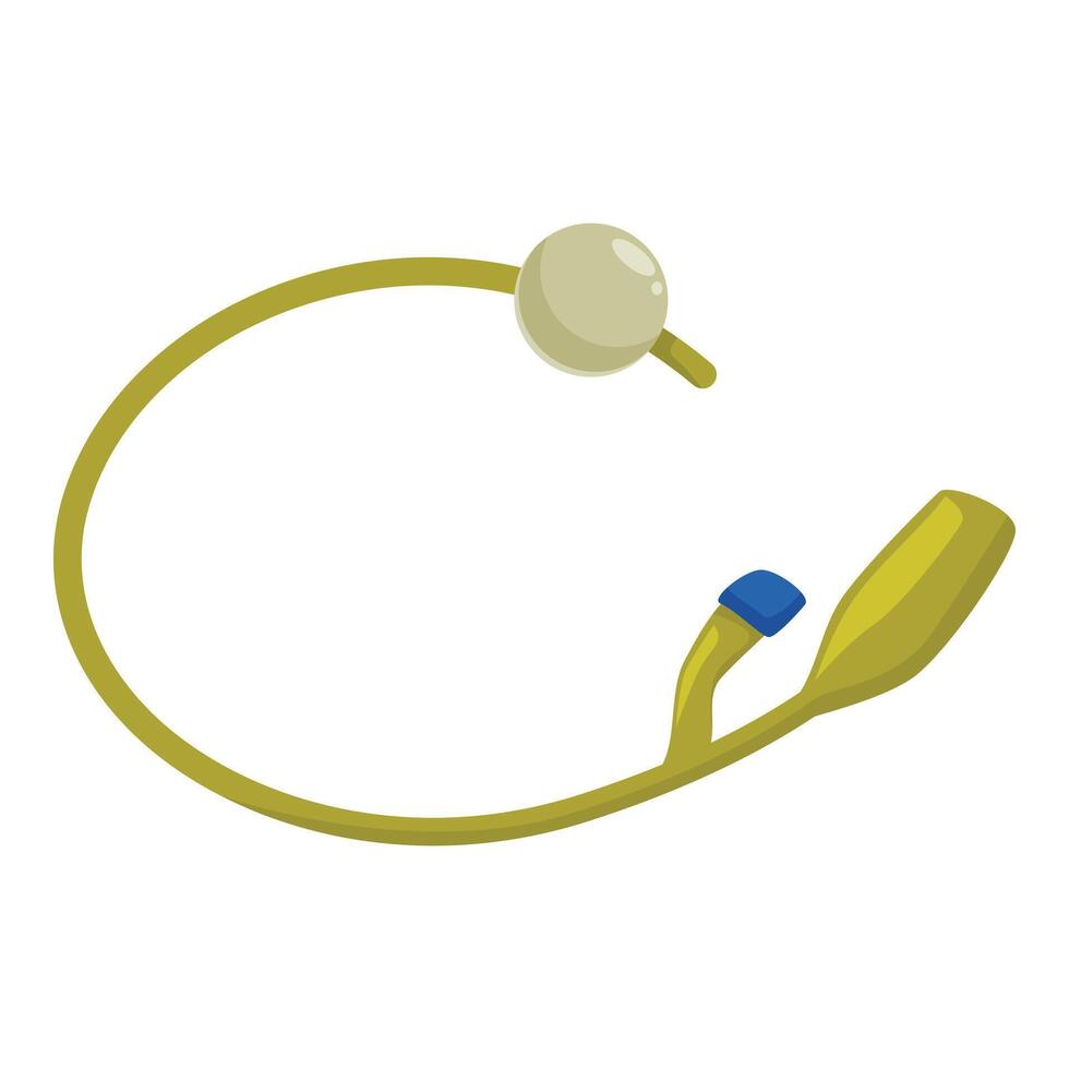 Foley catheter with a rounded tip and an inflated balloon preventing removal vector