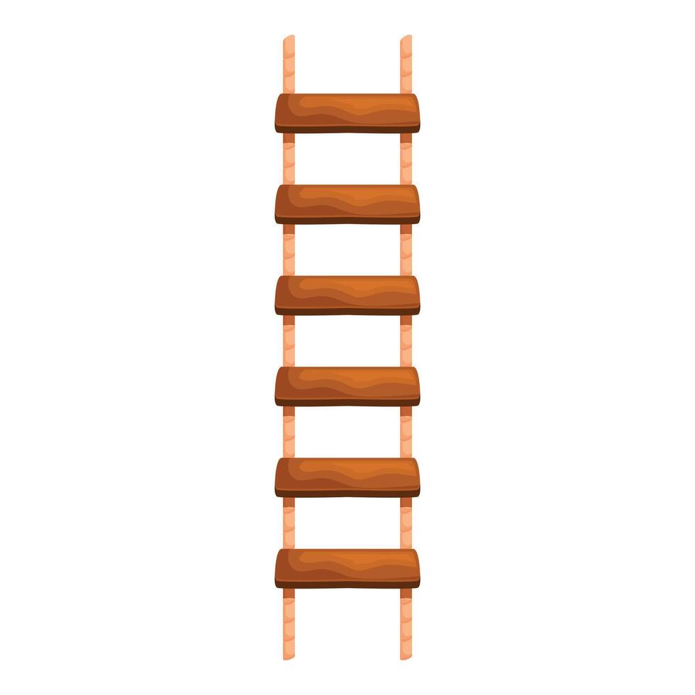 Wooden rope ladder standing on white background vector