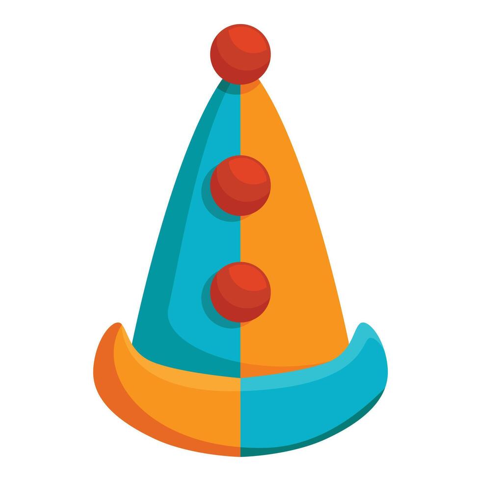 Colorful clown hat with pompoms bringing joy and laughter vector