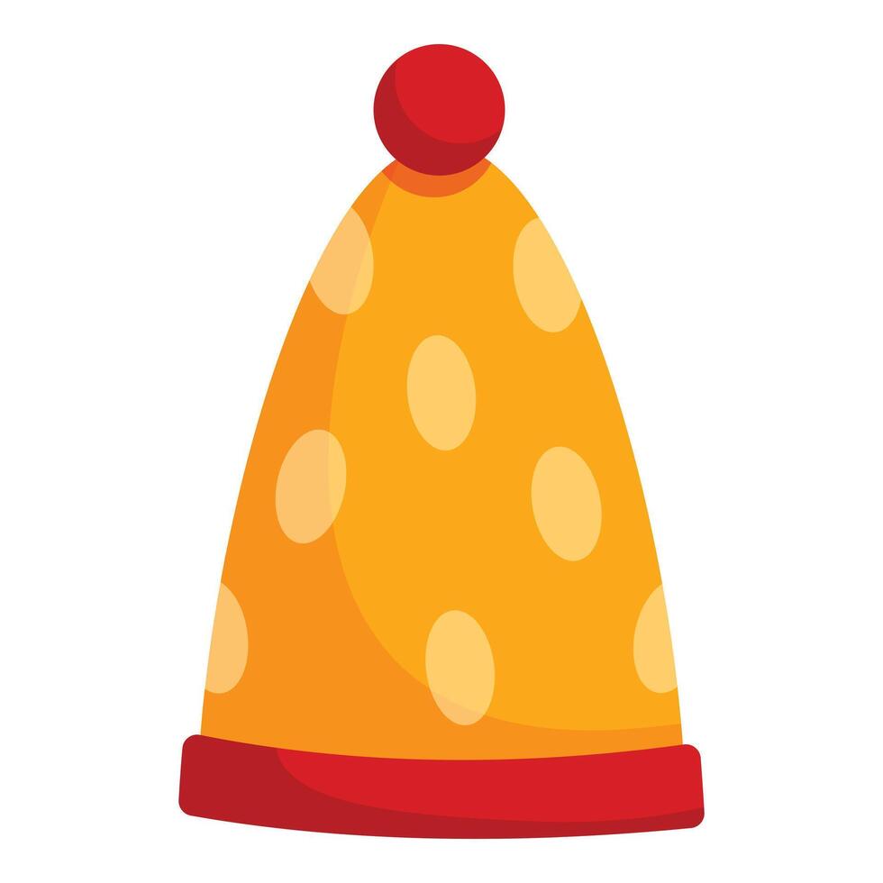 Funny orange winter hat with pompom and polka dots vector