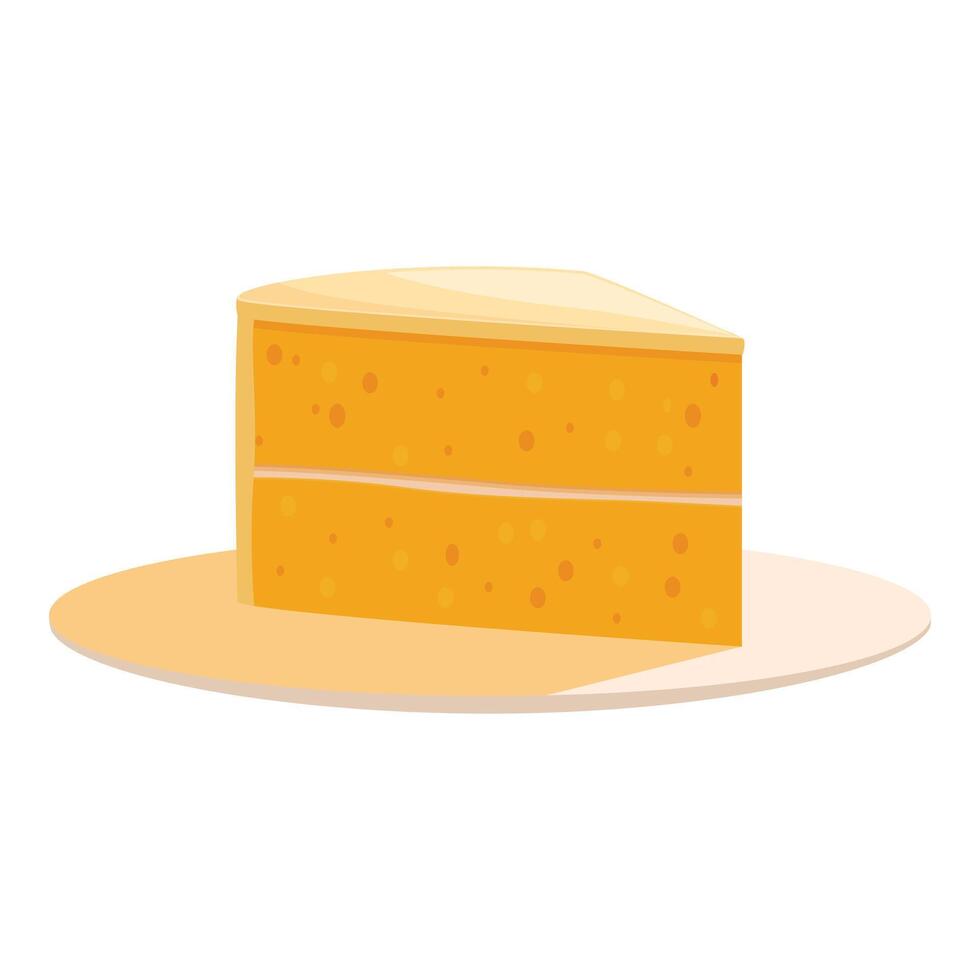 Delicious slice of orange cake on a plate vector