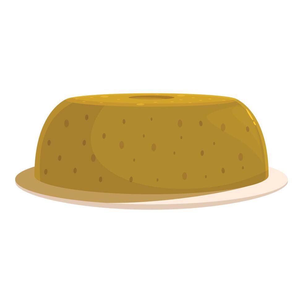 Delicious homemade pudding lying on a plate vector