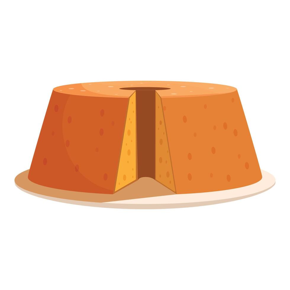 Delicious slice of bundt cake sitting on plate vector