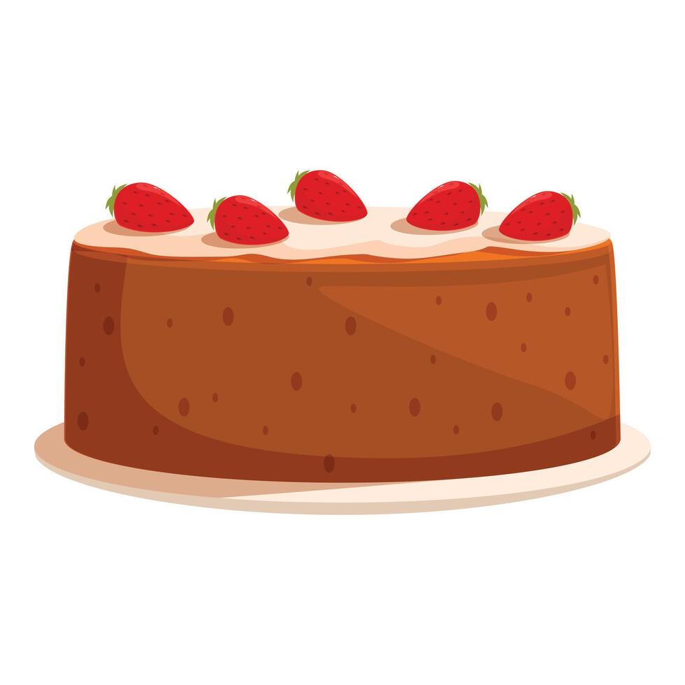 Delicious strawberry cake on a plate displaying culinary delights vector