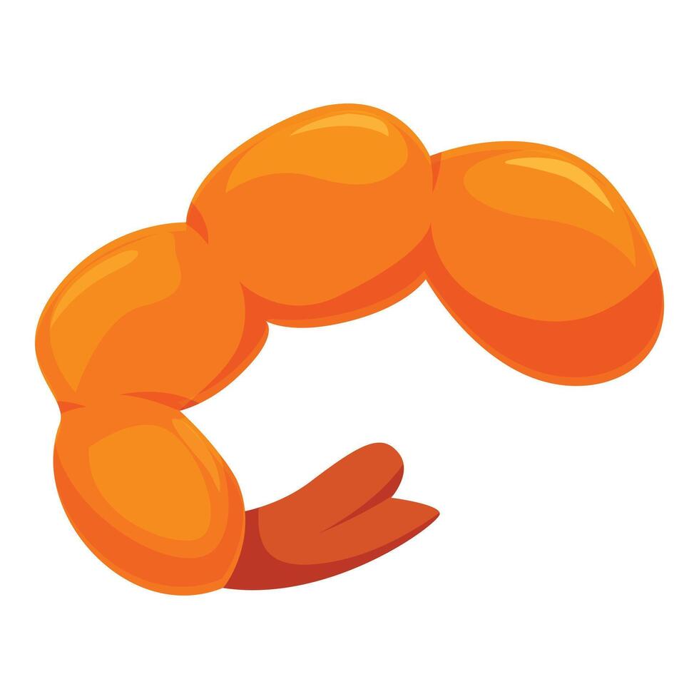 Cooked shrimp showing its orange body and tail vector