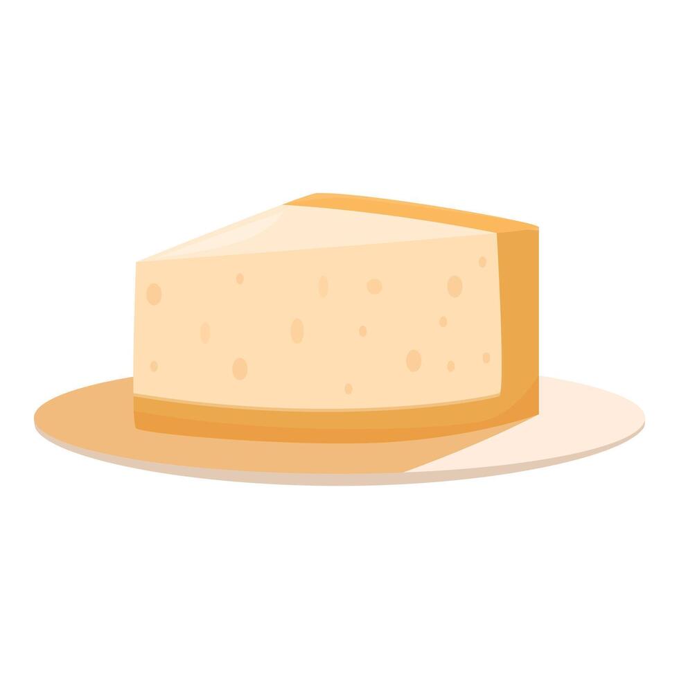 Slice of plain cheesecake on plate, tempting dessert delight vector