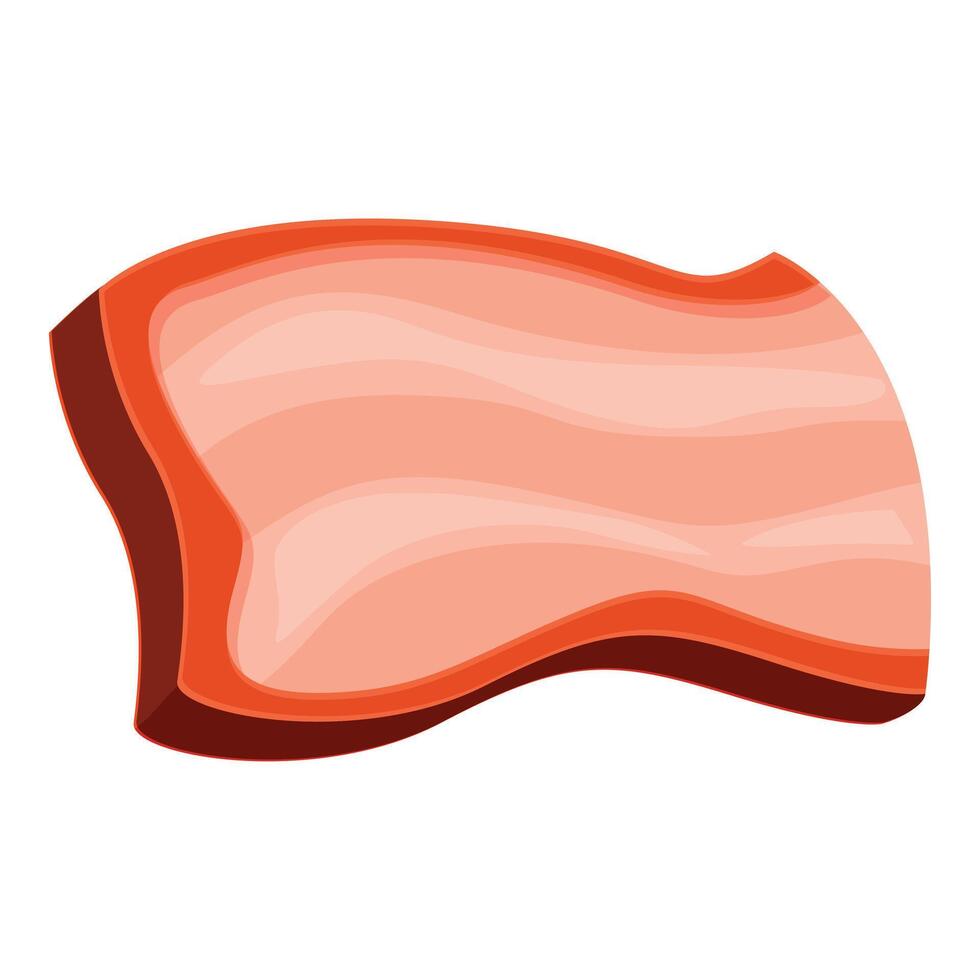 Single slice of delicious looking bacon with wavy edges vector
