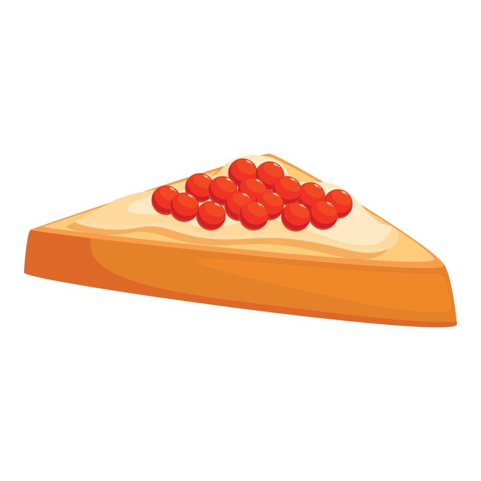 Delicious toast with red caviar and butter, perfect gourmet appetizer vector