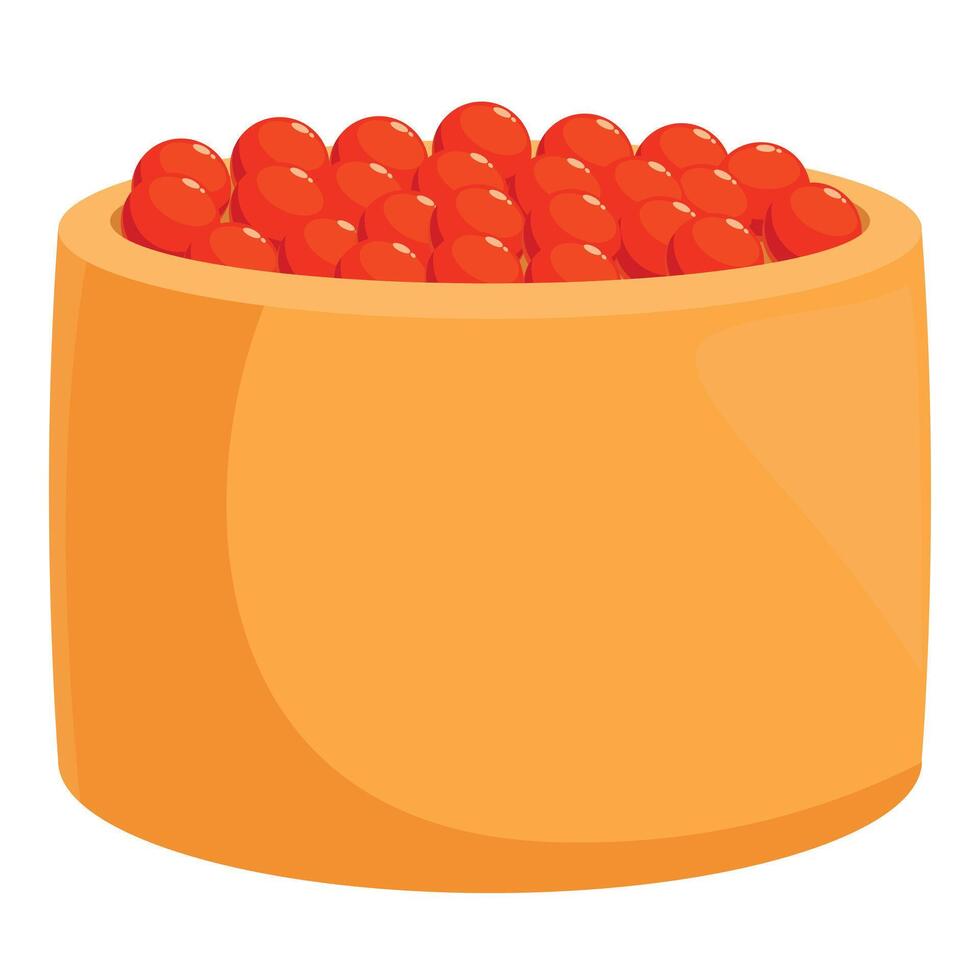 Tartlet with red caviar filling for gourmet appetizer vector