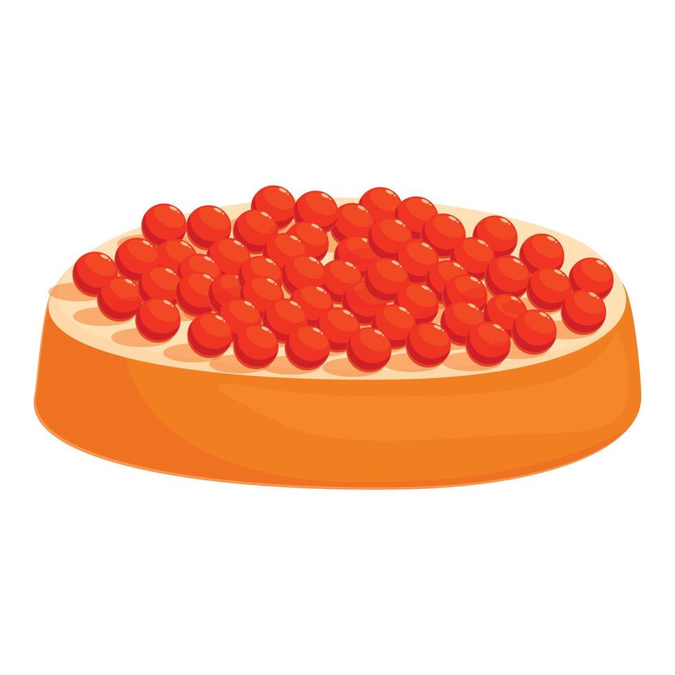 Delicious red caviar on bread appetizer with butter for gourmet meal vector