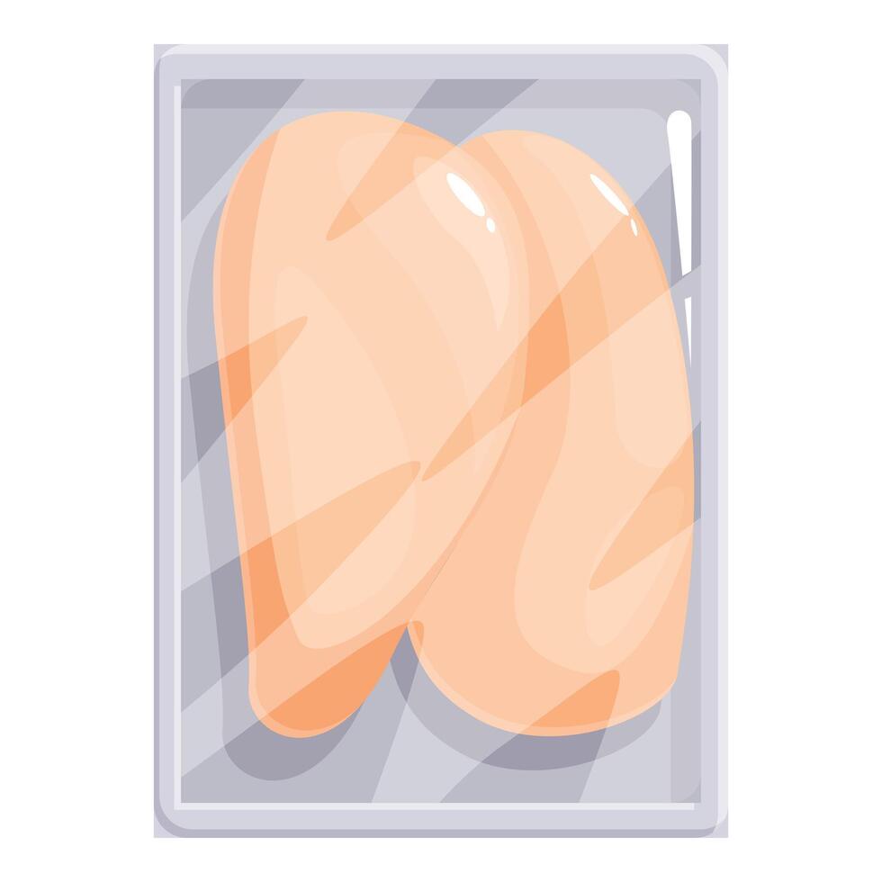 Vacuum packed chicken fillet showing fresh meat preserved for longer vector