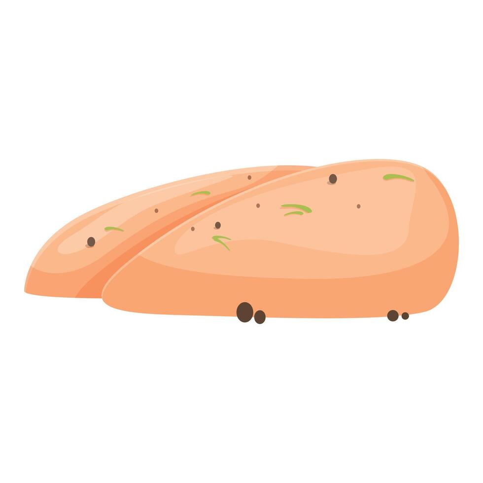 Two chicken breasts seasoned with herbs and black peppercorns vector