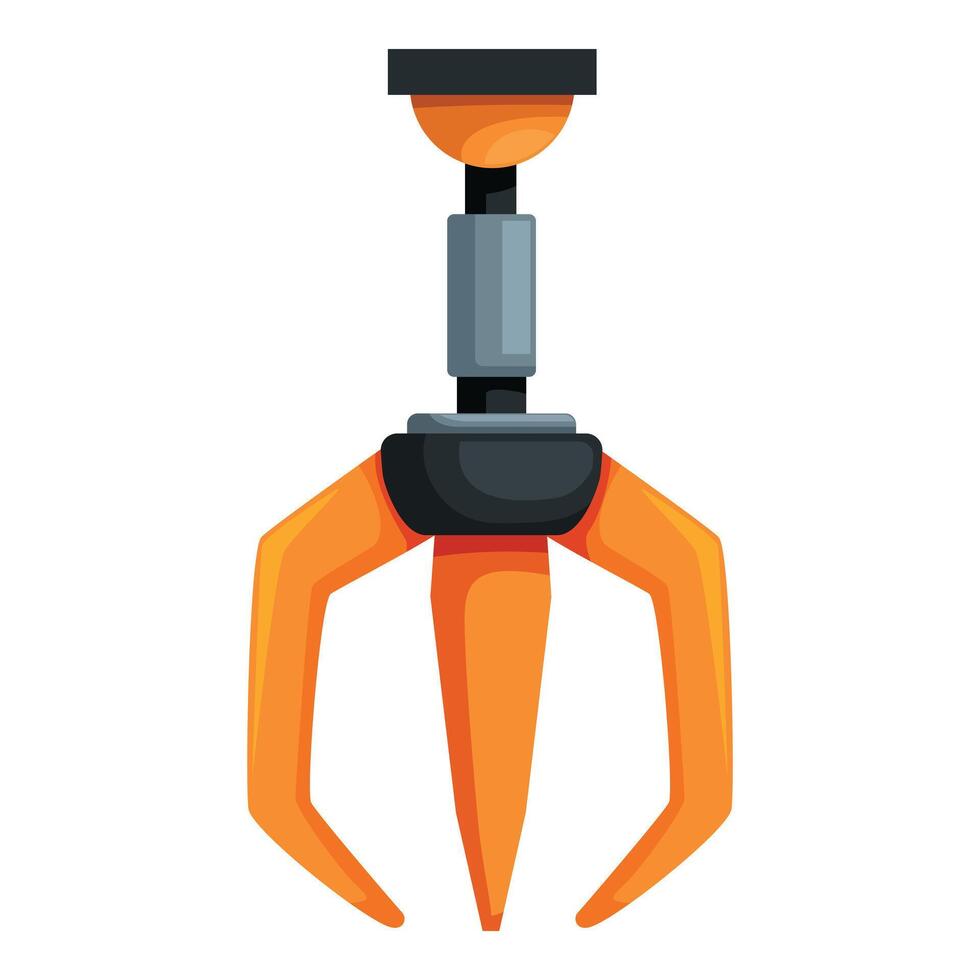 Robotic claw gripper picking up objects in industrial automation vector