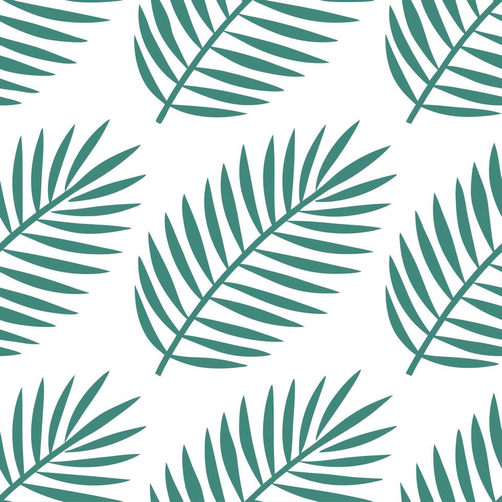 Geometric palm leaves seamless pattern modern isolated white background perfect for contemporary designs web graphics branding concept as Modern geometric palm leaves seamless patt vector