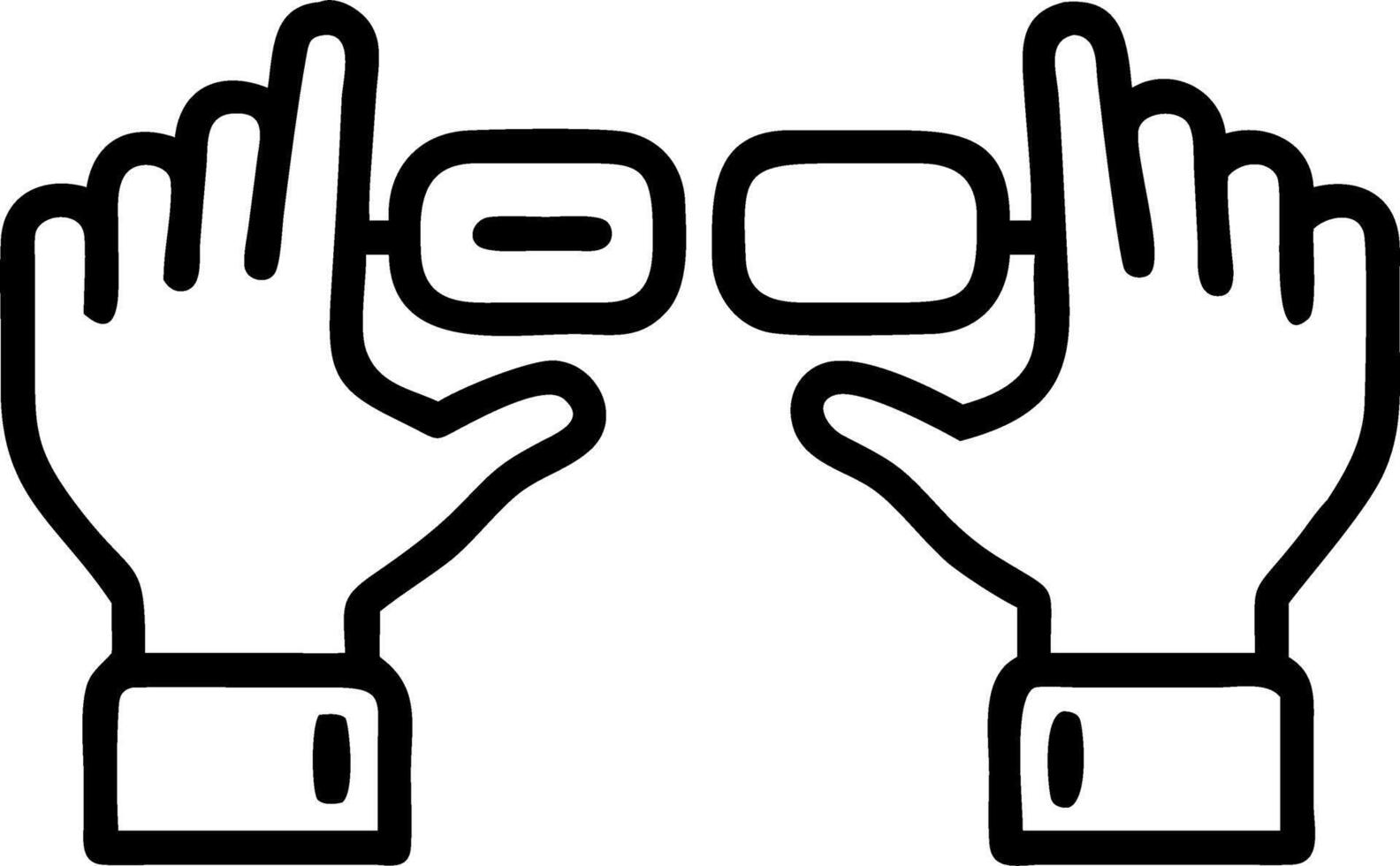 Futuristic Hands on Brainstorming concept as A close up of hands using advanced gadgets and virtual reality devices during a futuristic brainstorming session set in a high tech off vector