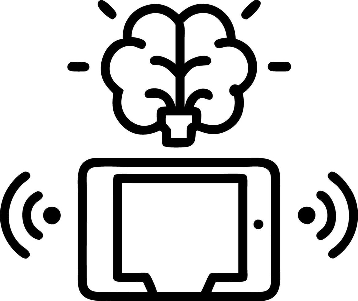 Futuristic Close Up of Smart Brainstorming Tools concept as A macro close up of smart brainstorming tools like interactive tablets and AI enabled devices used by a team during a fu vector