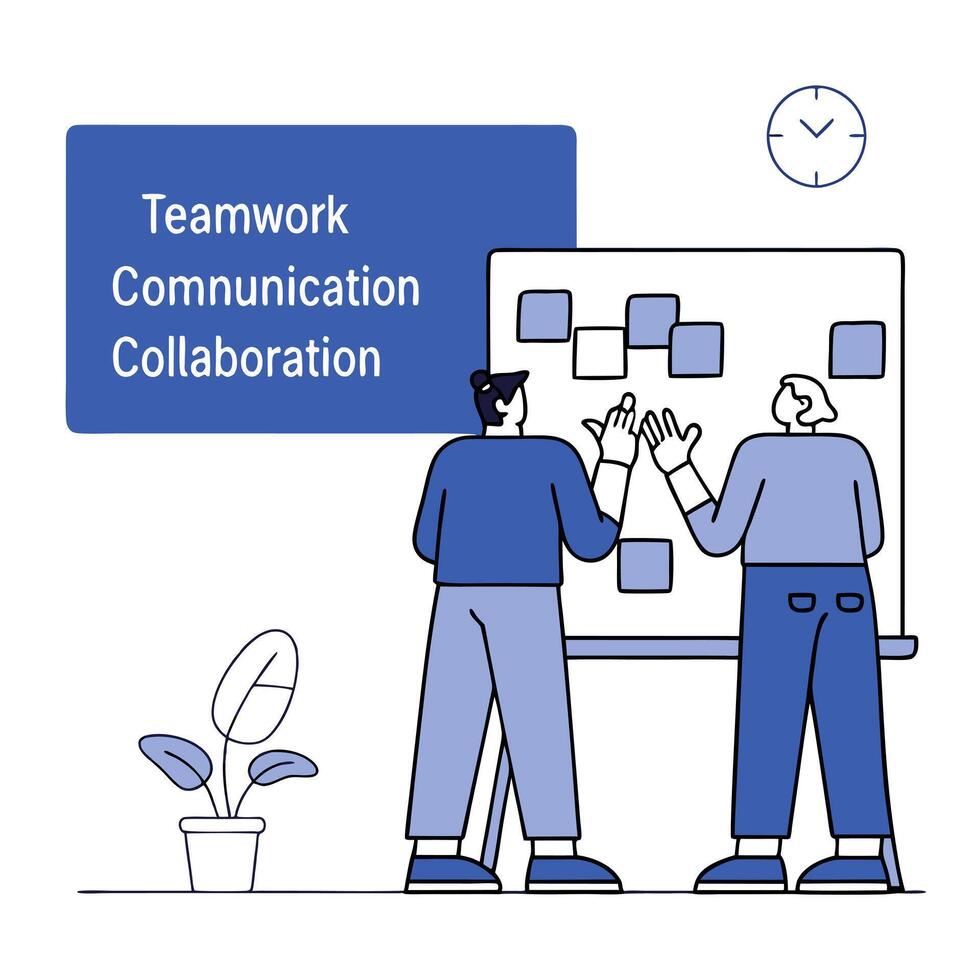 Candid Team Collaboration Exchanging Sticky Notes in Creative Meeting vector