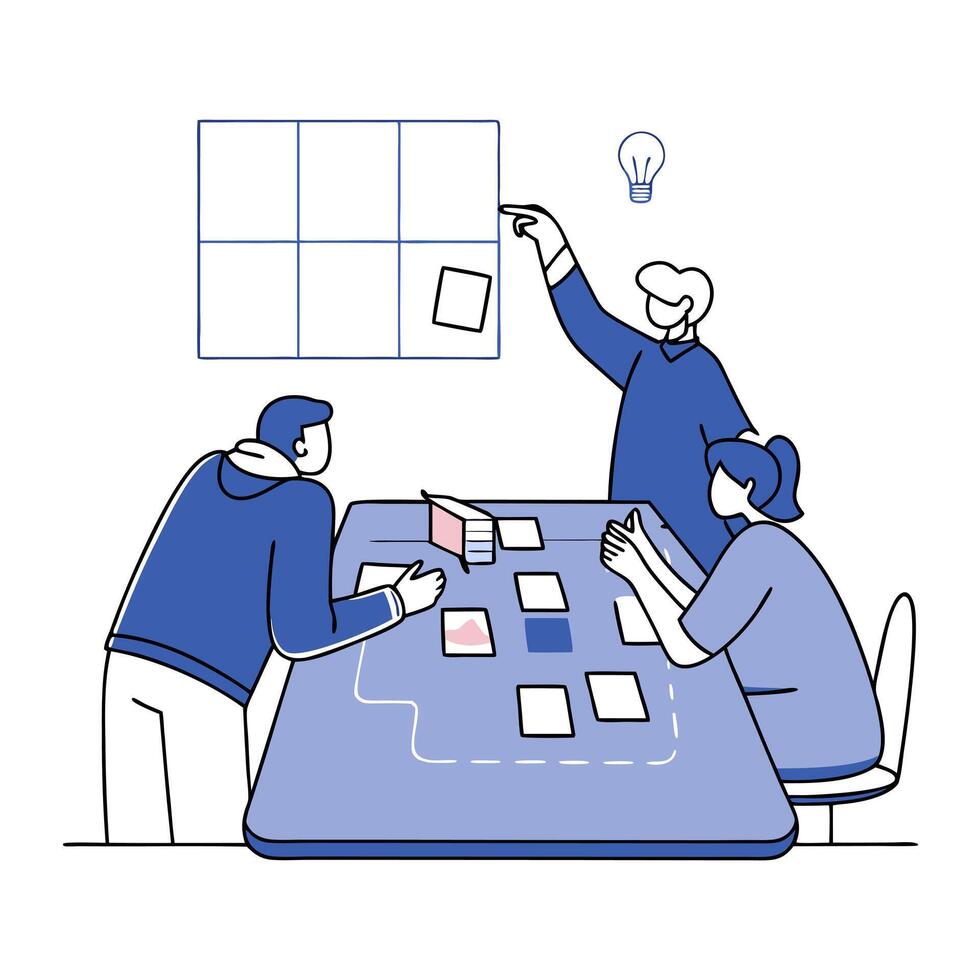 Candid Team Brainstorming Creative Collaboration at the Conference Table vector