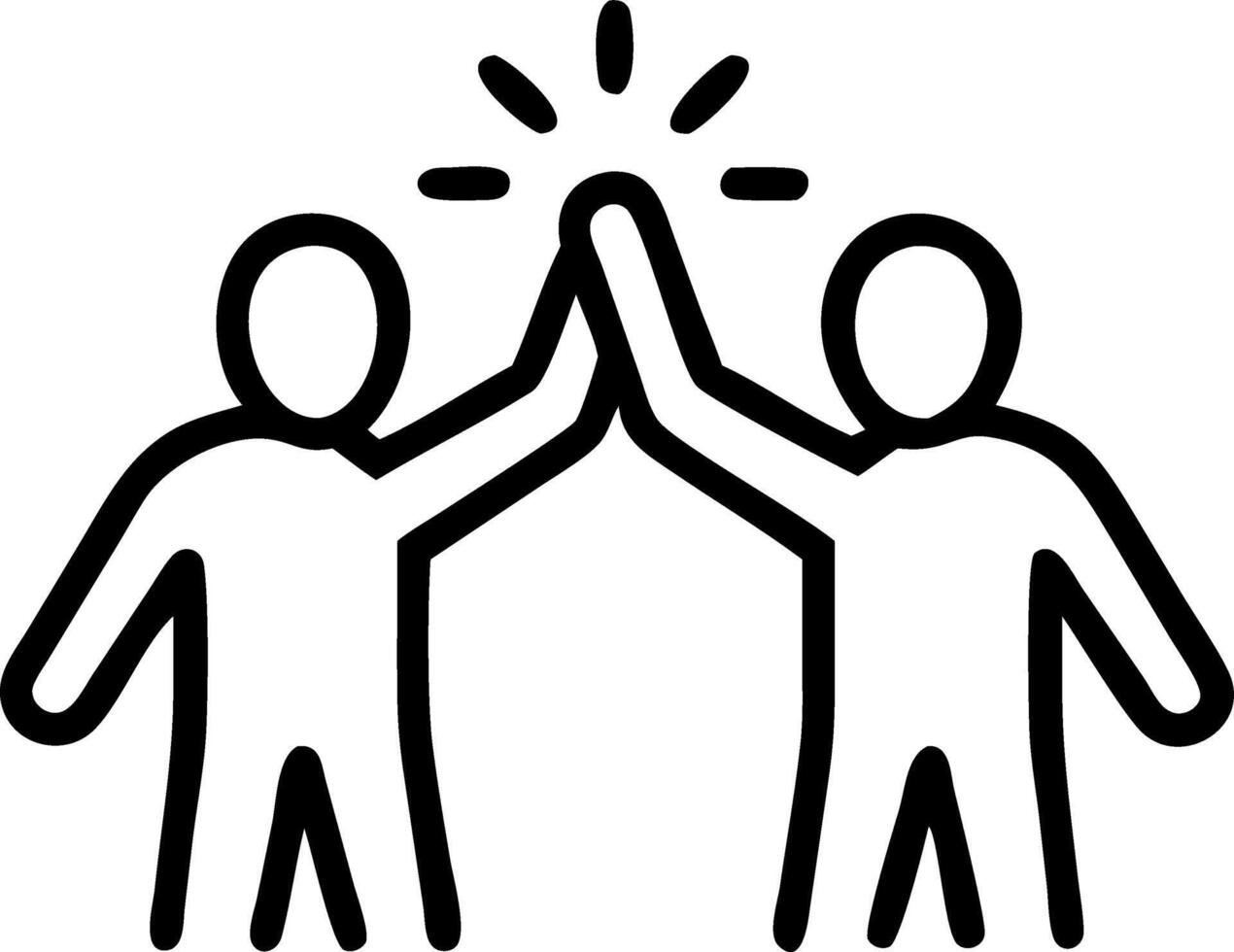 Candid Moment of Teamwork Employees High Fiving After Project Success Capturing Joy and Achievement in a Collaborative Office Setting Stock Photo Concept vector