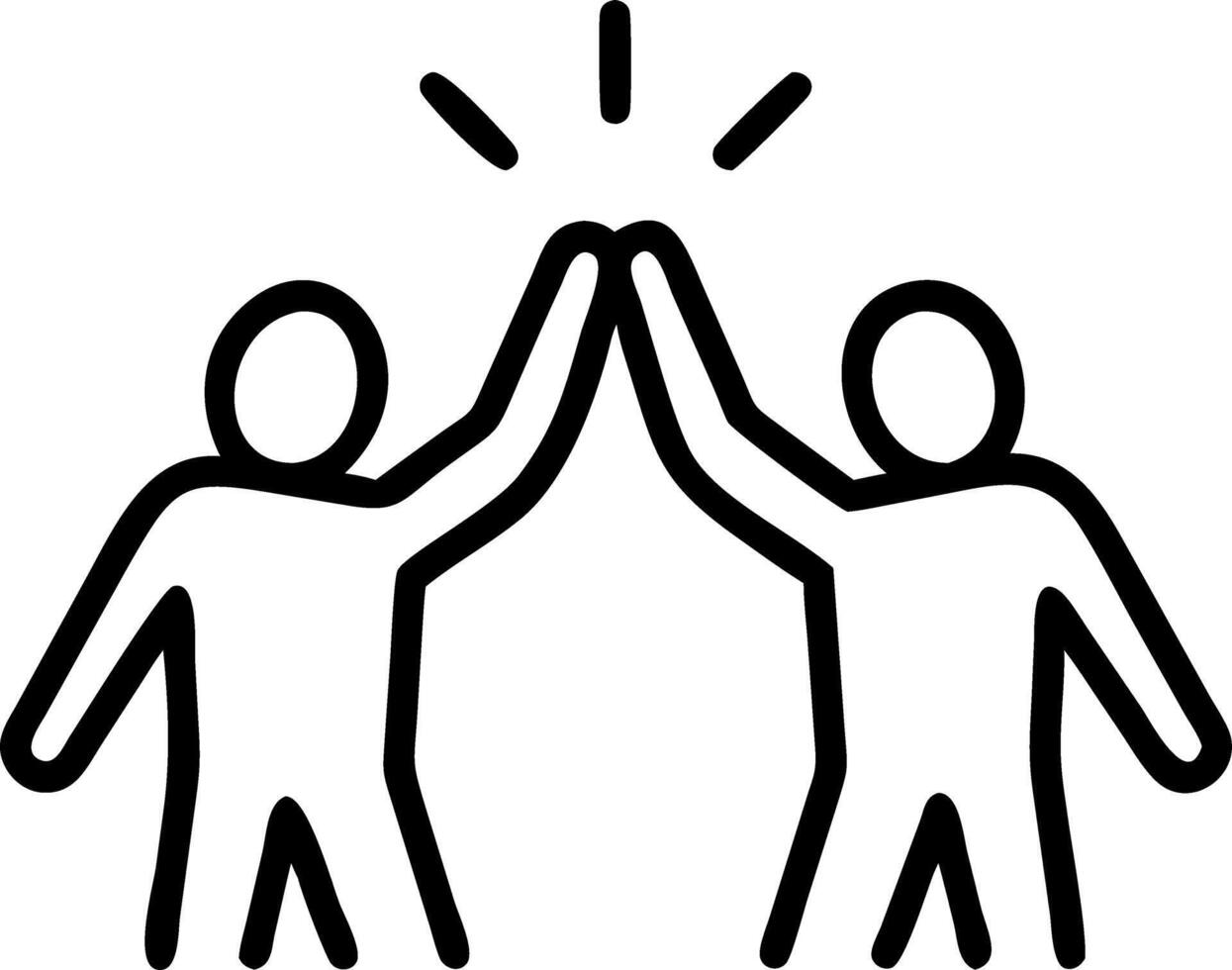 Candid Team Meeting Photo Coworkers High Fiving for Success vector