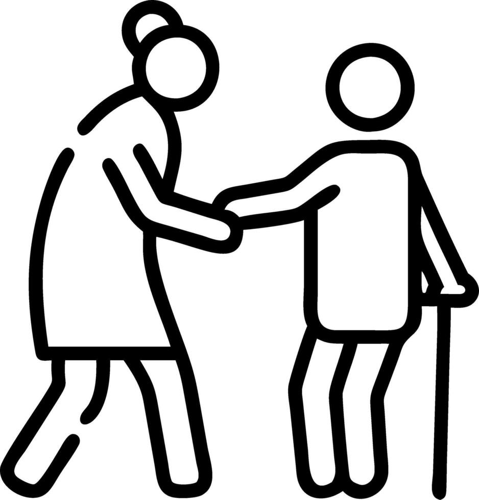 Candid nurse assisting an elderly person with a walk outside concept as A candid capture of a nurse gently assisting an elderly person with a walk outdoors. The moment emphasizes c vector