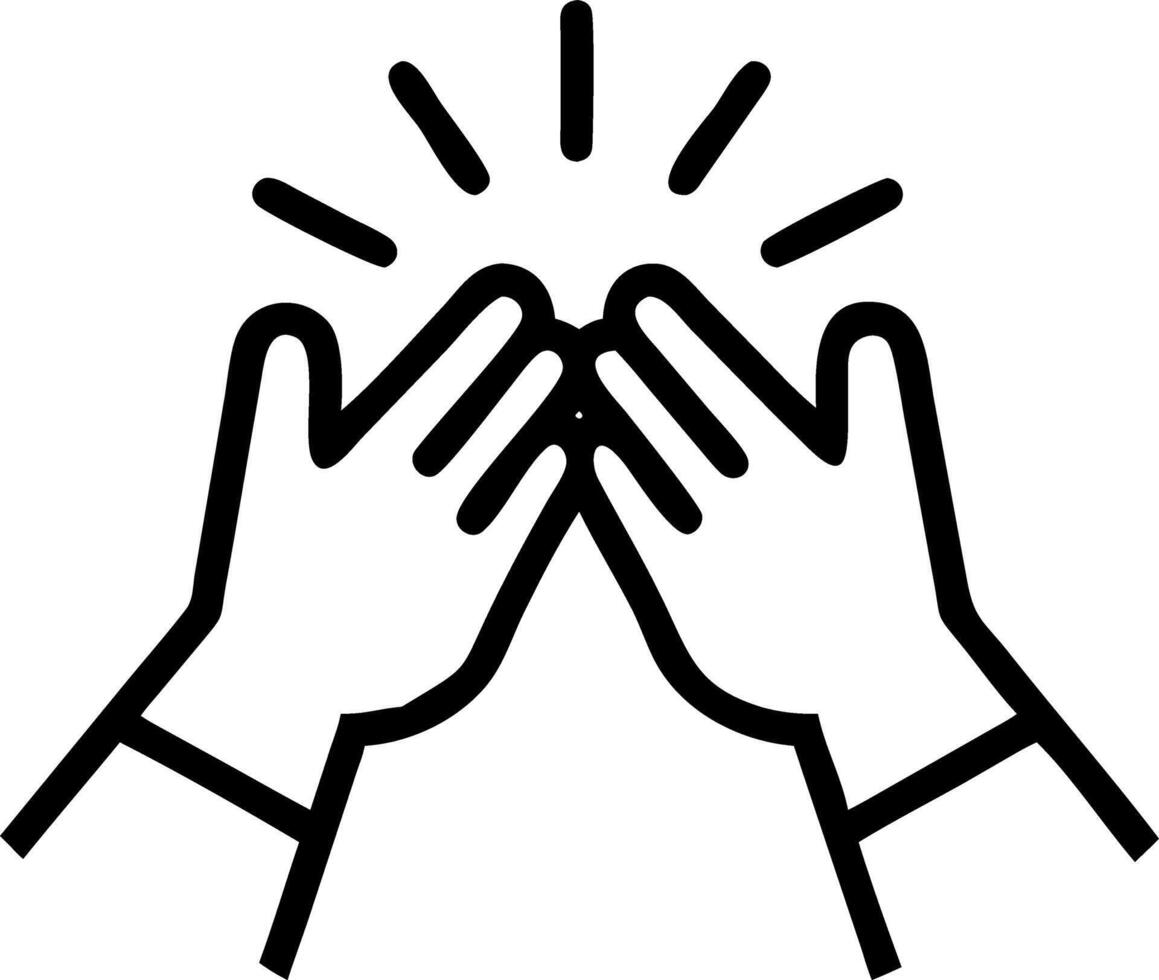 Candid High Five Between Colleagues Capturing Team Success and Creative Collaboration After a Brainstorming Session in a Dynamic Workplace Environment vector
