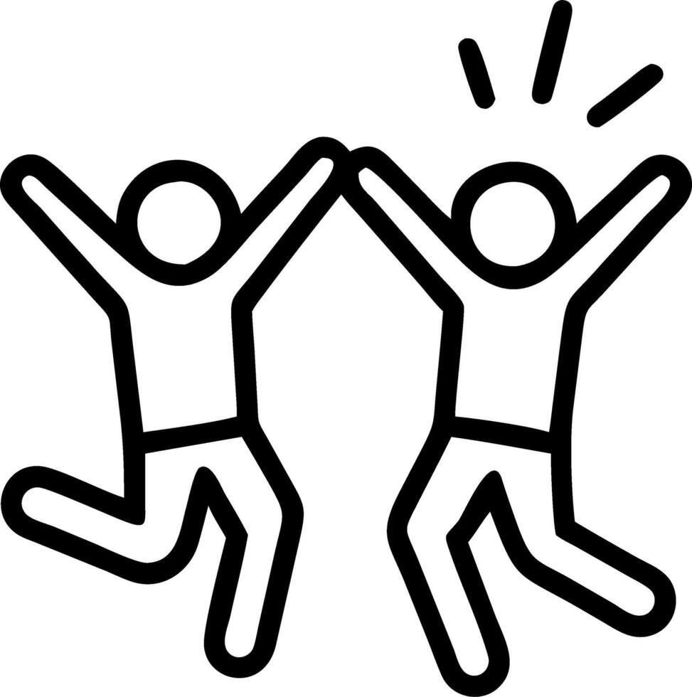 Candid Celebration in Startup Office Employees Jumping for Joy After Closing a Big Deal vector