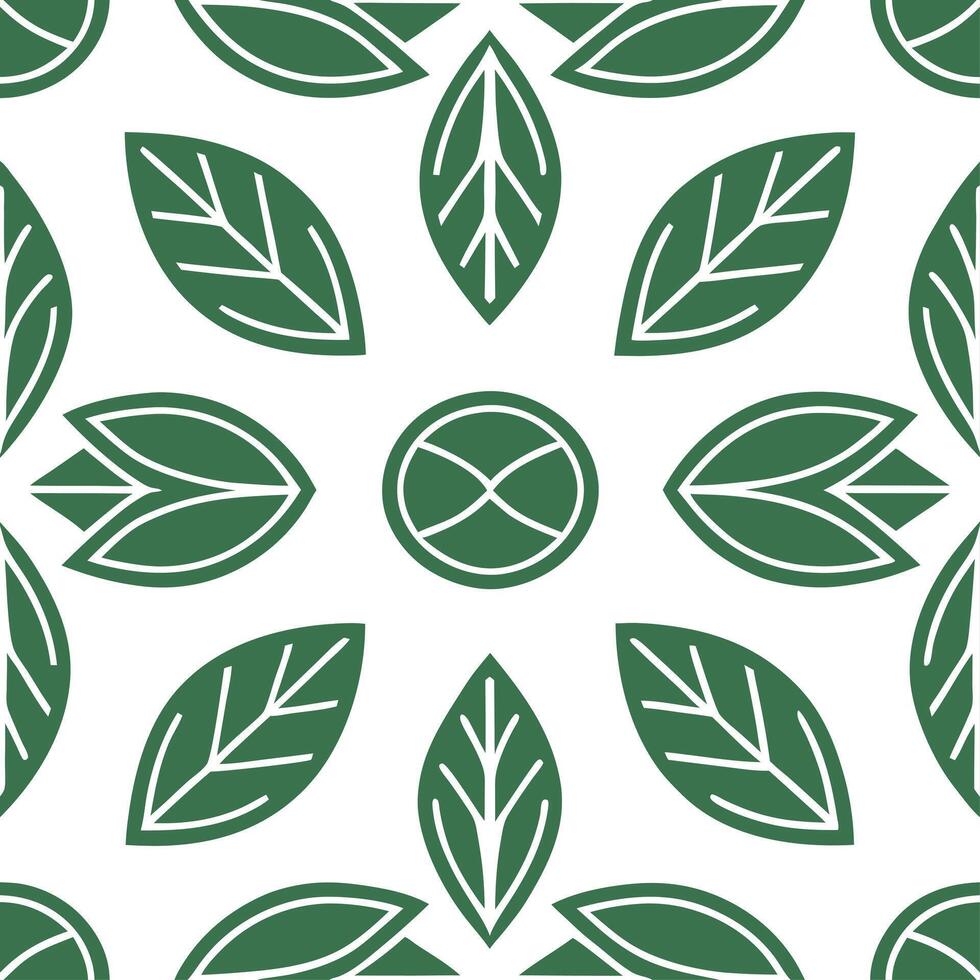 Botanical Snapdragon Leaves Seamless Tile Pattern on White Background for Spring Textiles Branding vector