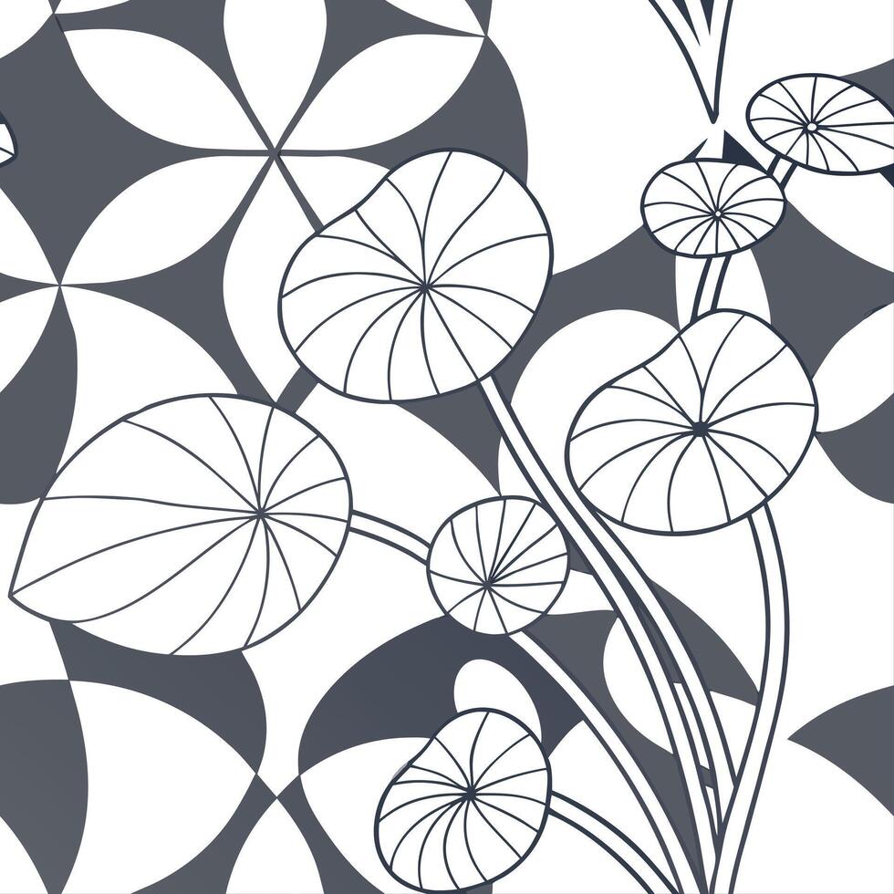 Stunning Botanical Pilea Seamless Pattern Detailed Lush Green Leaves and Stems on White Background Perfect for Natural Themed Designs in Photo Stock vector