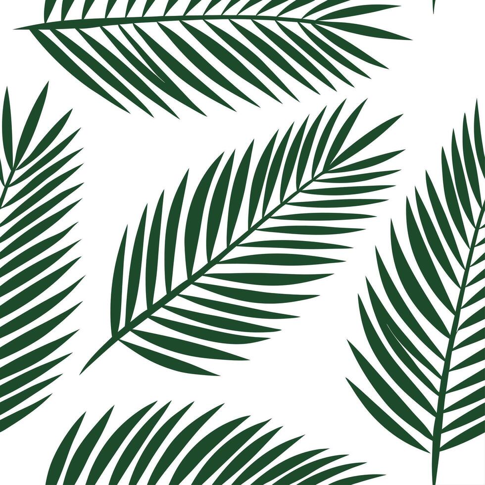 Botanical Palm Leaves Seamless Pattern on White Background for Eco Friendly Branding Packaging vector