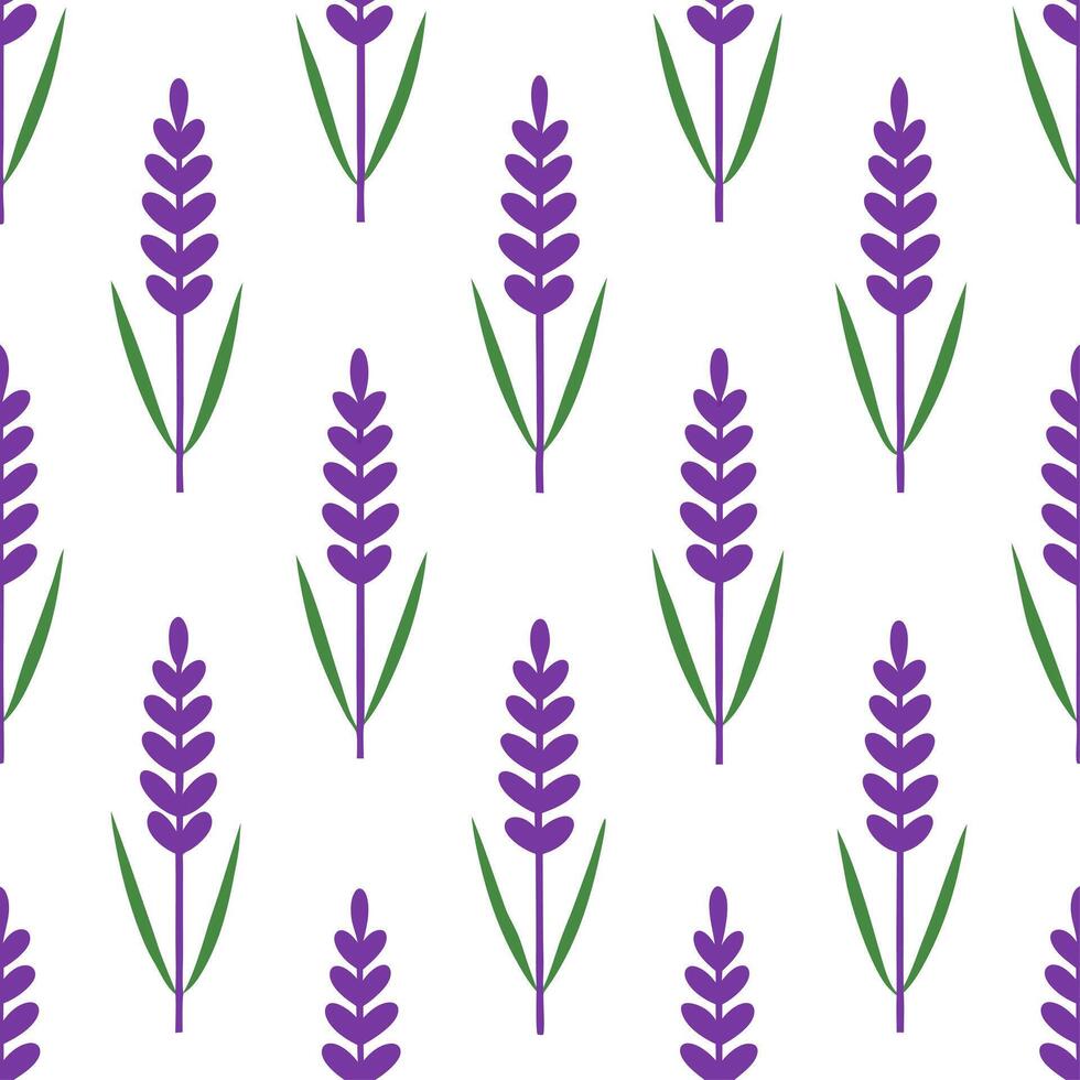 Botanical Garden Lavender Seamless Tile Pattern Various Lavender Species in Natural Purples on White Background for Serene Spaces Perfect for Photo Stock Concept with Empty Spac vector