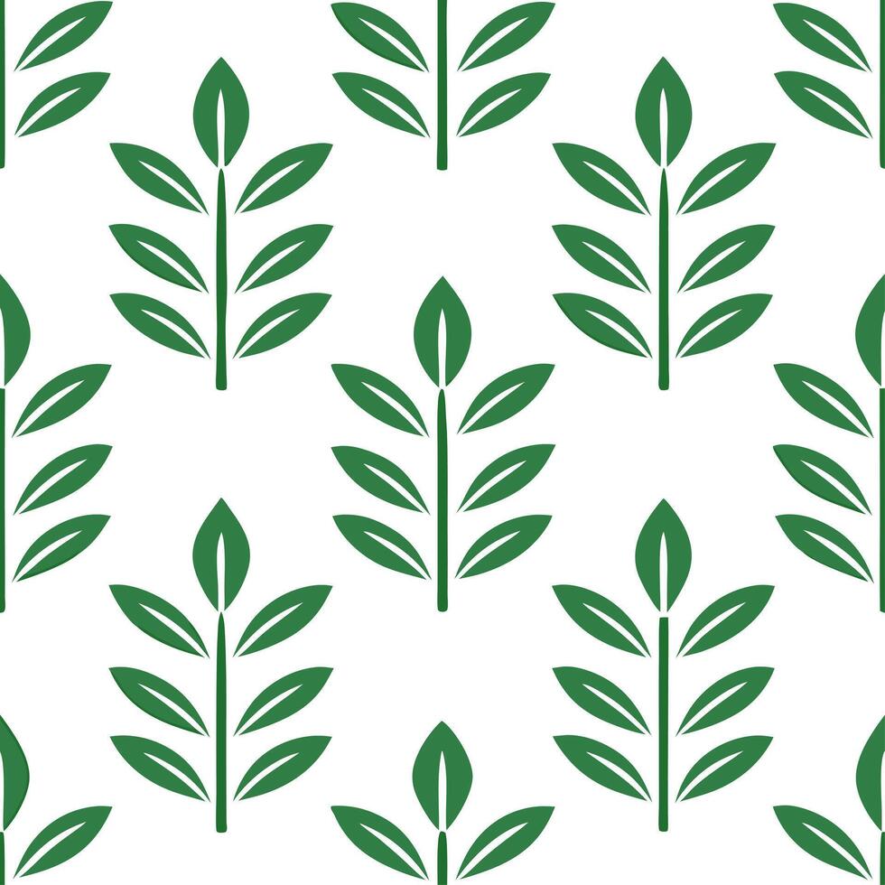Explore a Botanical Garden Herb Seamless Tile Pattern Featuring Various Herb Species in Natural Greens on White Background, Ideal for Serene Spaces and Photo Stock Concepts vector