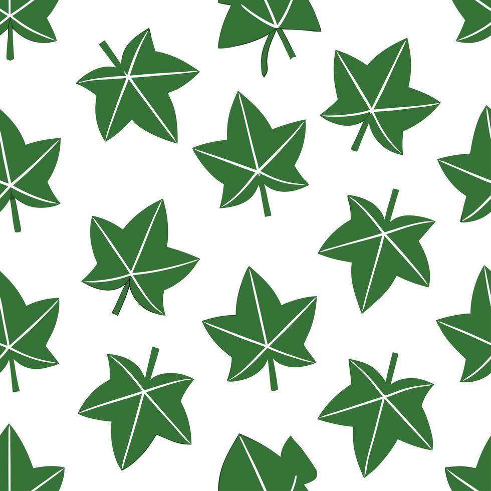 Various Ivy Species in Natural Greens on White Background Botanical Garden Seamless Tile Pattern for Serene Spaces Perfect for Photo Stock Concepts with Left Space vector