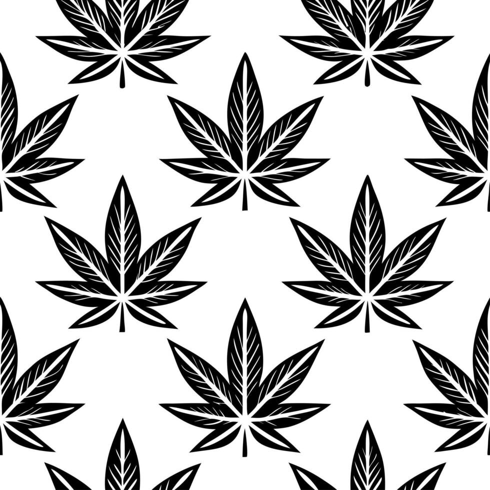 Bold black and white sage leaves seamless pattern with intricate linework on white background concept as Intricate black and white sage leaves with bold linework forming a striking vector