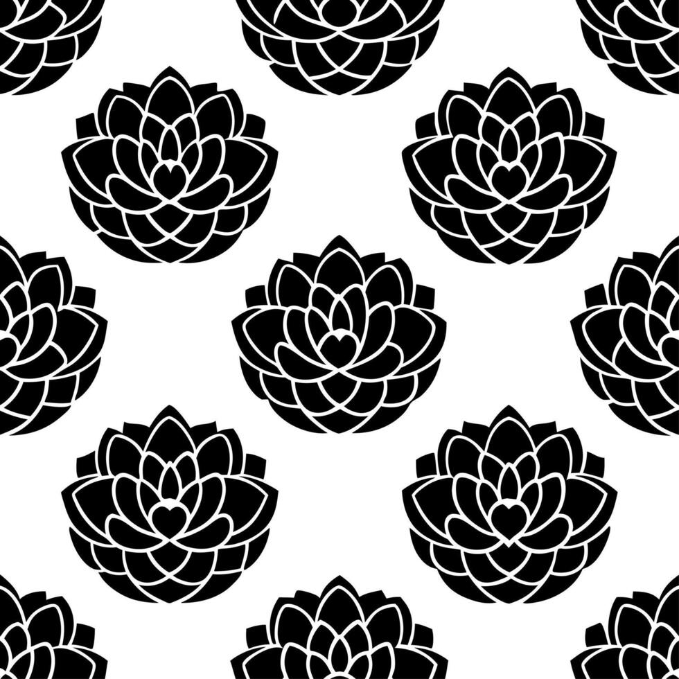Intricate Black and White Peony Seamless Pattern with Bold Linework on White Background Perfect for Contemporary Design in Photo Stock with Left Space vector