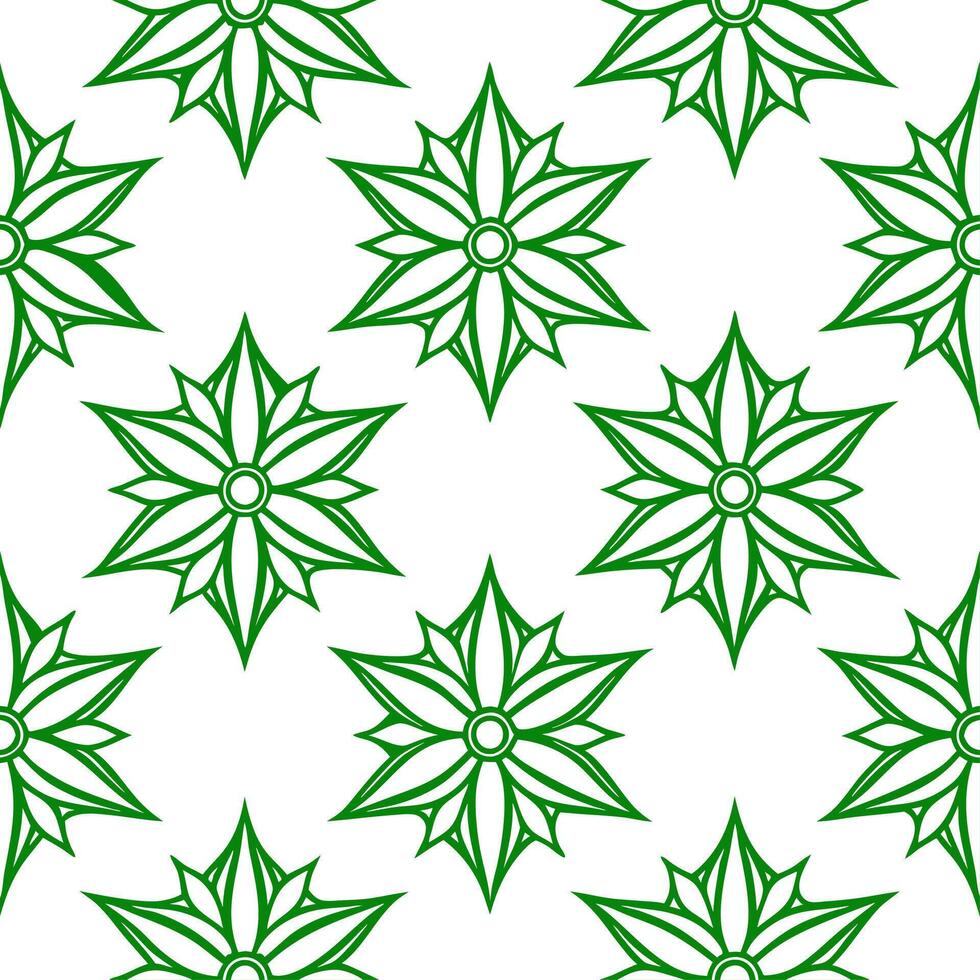 Bohemian vine seamless tile pattern with vibrant green tendrils and intricate details on white background ideal for eclectic spaces vector