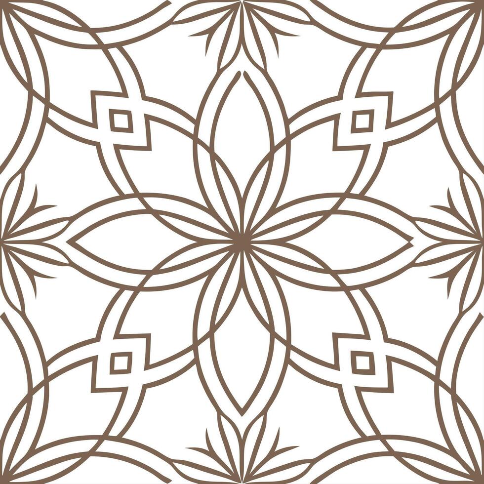 Art Nouveau floral mandala seamless tile pattern with flowing lines and pastel colors ideal for elegant dining rooms vector
