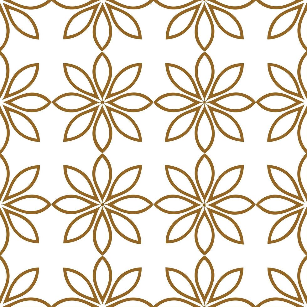 Art Deco daisy seamless tile pattern with symmetrical daisy motifs and gold accents for glamorous interiors vector