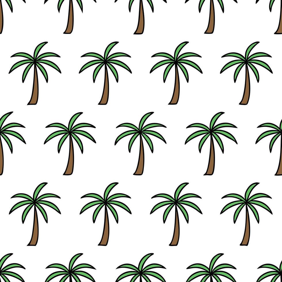 Abstract palm tree seamless pattern artistic isolated white background ideal for creative projects posters wallpapers digital media vector