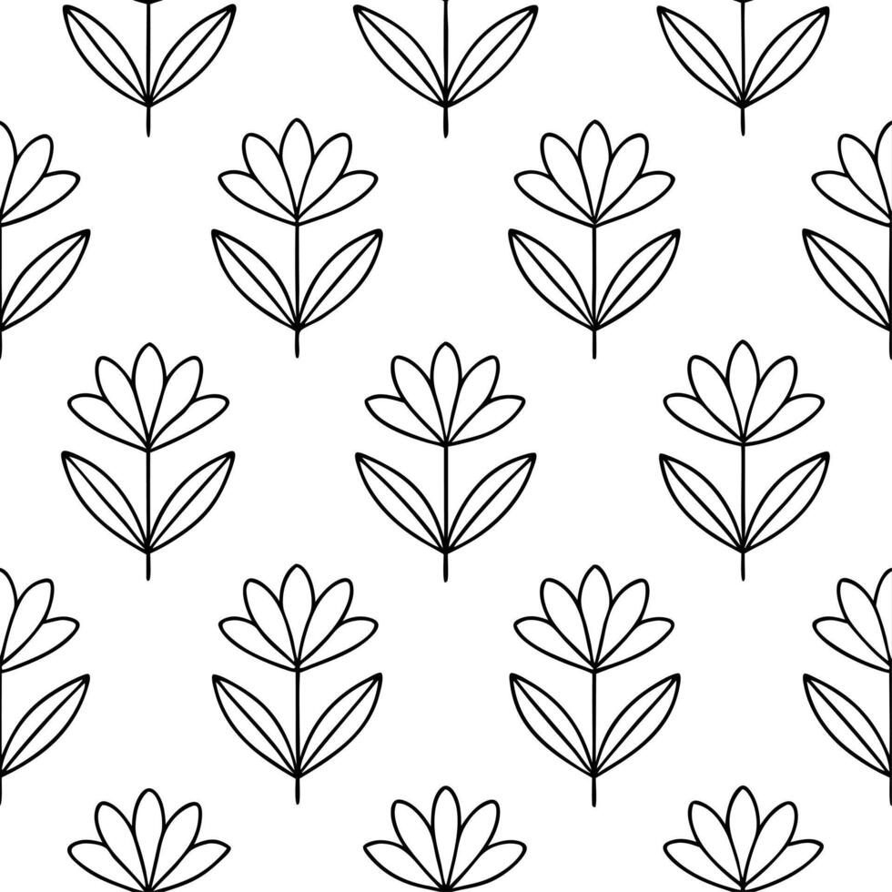 Abstract calendula stems seamless tile pattern artistic isolated white background ideal for creative projects posters wallpapers digital media vector