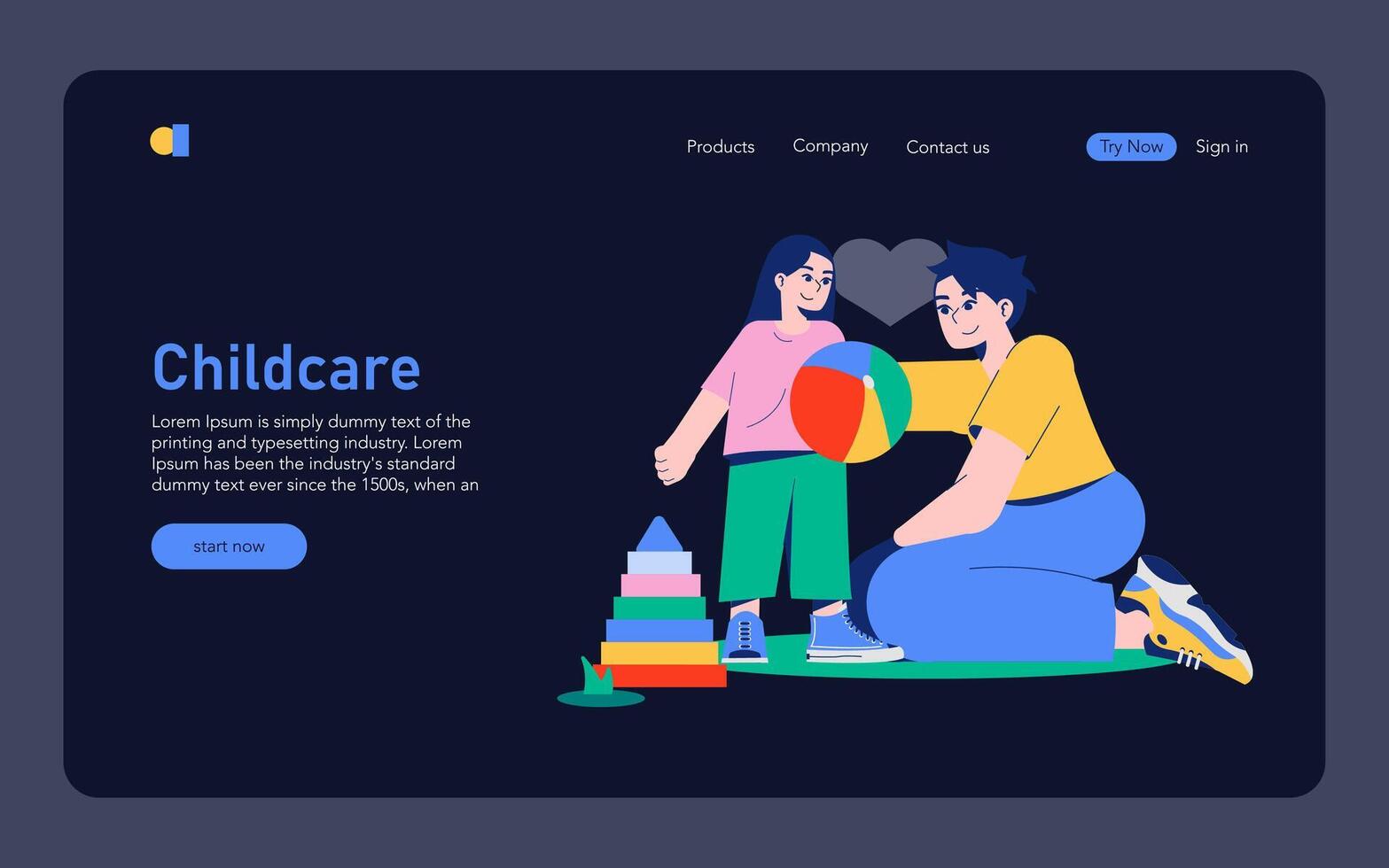 Care Day. Flat Illustration vector