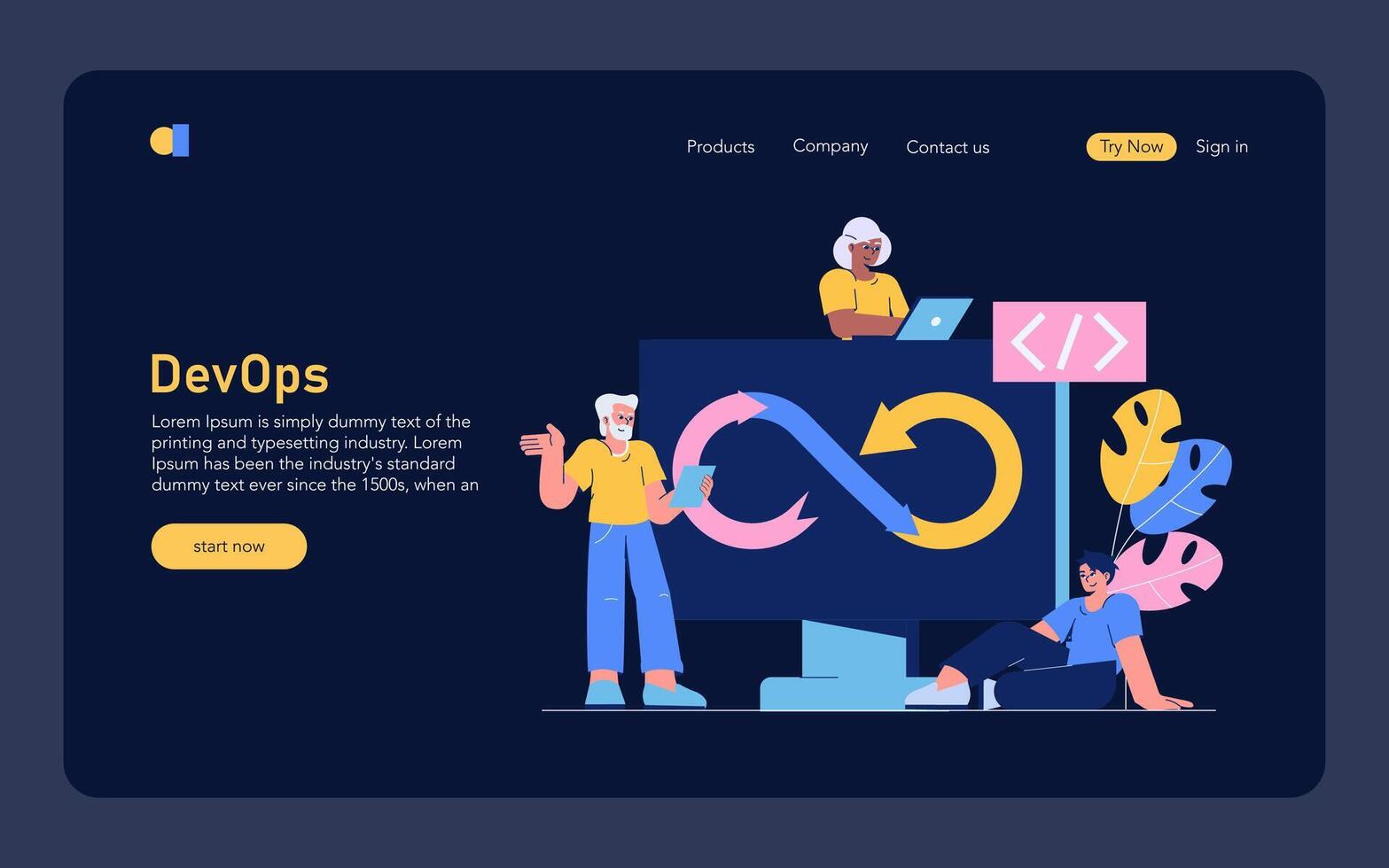 Development Process Automation. Flat Illustration vector