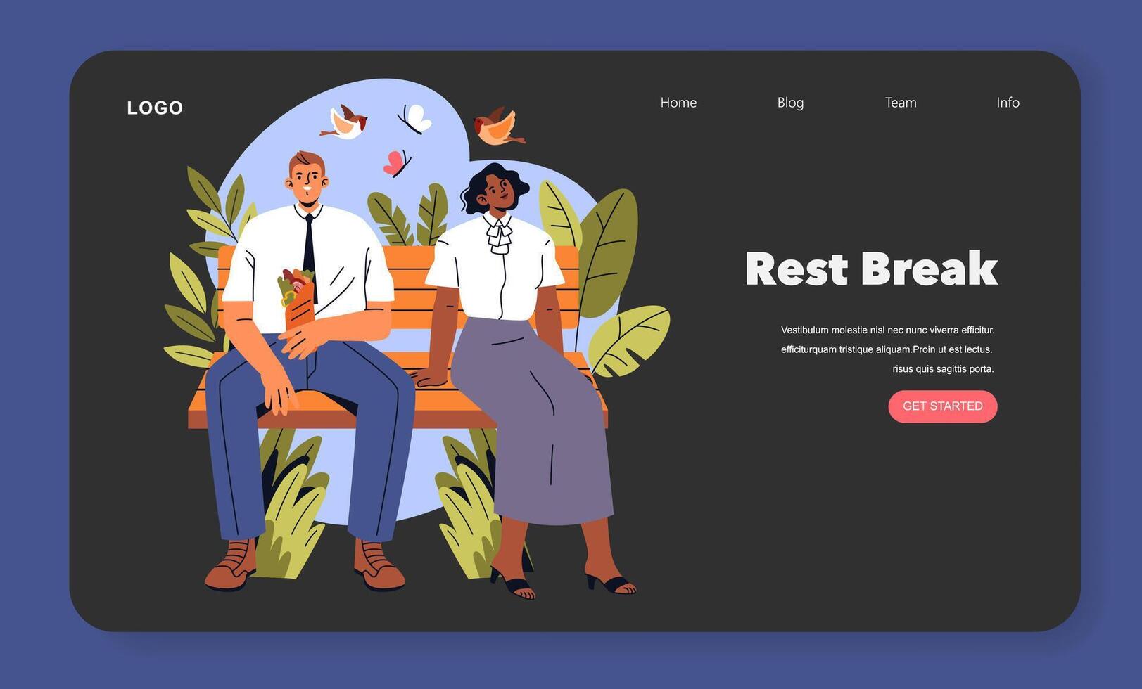 Burnout Breaks. Flat Illustration vector
