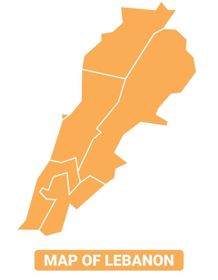 Lebanon country orange map simple flat border outline illustration vector